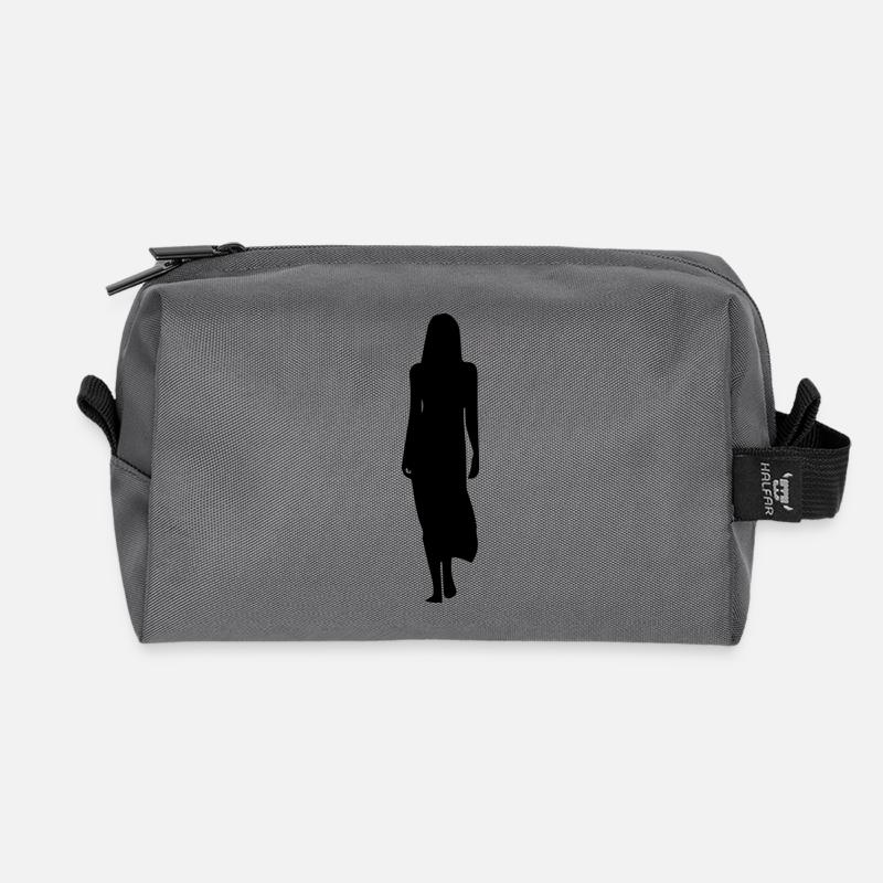 Frau in Kleid - Recycelte Kulturtasche - Anthrazit