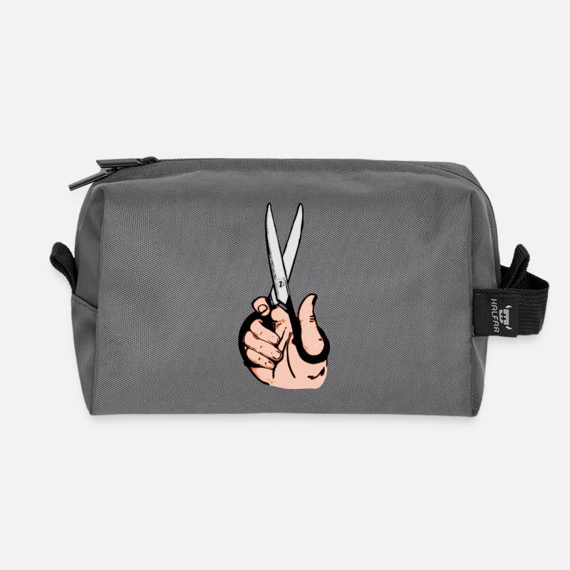 Schere - Recycelte Kulturtasche - Anthrazit