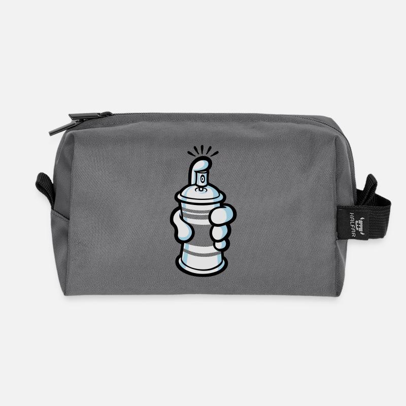 Cartoon paint spray - Recycled Toiletry Zip Bag - anthracite
