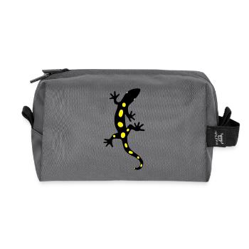 Lizard Salamander Gecko Fire Salamander - Recycled Toiletry Zip Bag - anthracite - Front
