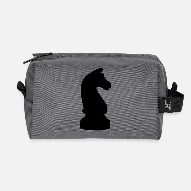 schach_pferd - Recycelte Kulturtasche - Anthrazit
