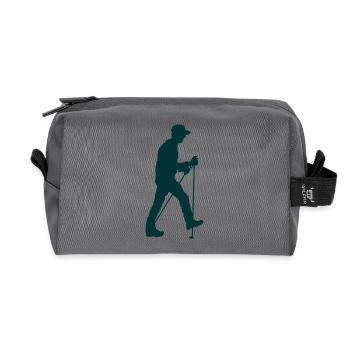 Hiker hiking Nordic walking - Recycled Toiletry Zip Bag - anthracite - Front