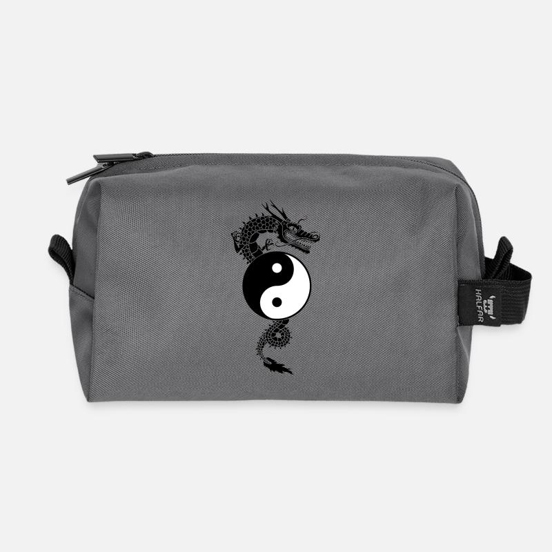 Drache Yin Yang - Recycelte Kulturtasche - Anthrazit