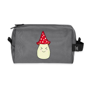 Fliegenpilz, Pilz im Wald Geschenk - Recycelte Kulturtasche - Anthrazit - Vorne