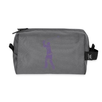 Golf Golfer Silhouette - Weißes Grunge Design - Recycelte Kulturtasche - Anthrazit - Vorne