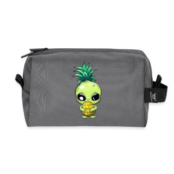 Alien aux poils d’ananas - Trousse de toilette en tissu recyclé - anthracite - Devant