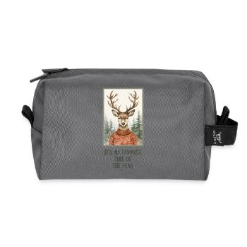 Winter Hirsch Christmas Lustige Bilder - Recycelte Kulturtasche - Anthrazit - Vorne