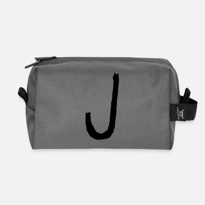 Buchstaben J - Recycelte Kulturtasche - Anthrazit