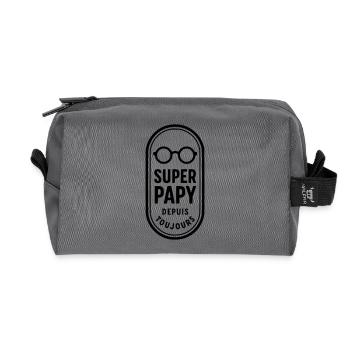 Super Papy depuis toujours - Trousse de toilette en tissu recyclé - anthracite - Devant