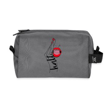 halt dein maul - Recycelte Kulturtasche - Anthrazit - Vorne