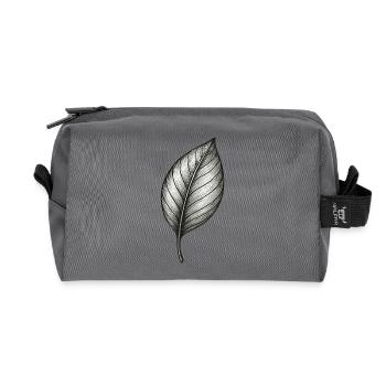 Feine Blattlinie Schwarzweiß Natur - Recycelte Kulturtasche - Anthrazit - Vorne
