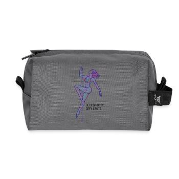 Pole Dance Line Art – Starke Frau Geschenk - Recycelte Kulturtasche - Anthrazit - Vorne