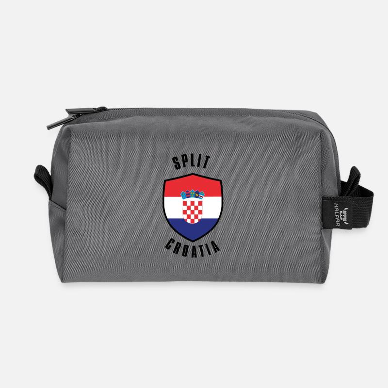 Bouclier de Croatie de Split - Trousse de toilette en tissu recyclé - anthracite