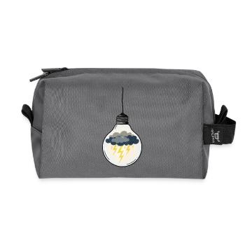 Idée Orageuse dans Ampoule - Trousse de toilette en tissu recyclé - anthracite - Devant