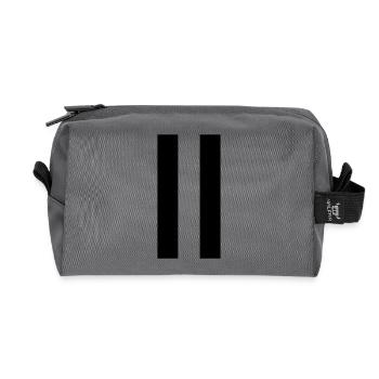 Panneau pause – design minimaliste moderne - Trousse de toilette en tissu recyclé - anthracite - Devant