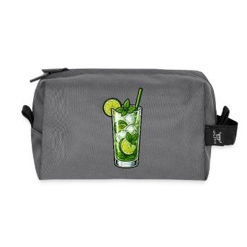 Minze Limette Mojito Illustration - Recycelte Kulturtasche - Anthrazit - Vorne