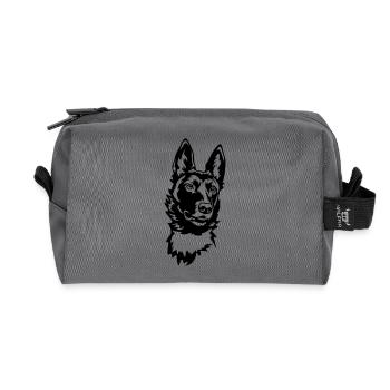 Malinois Kopf - Recycelte Kulturtasche - Anthrazit - Vorne