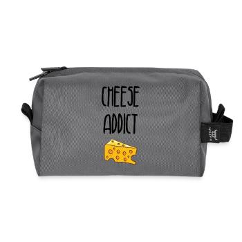 Cheese Addict / Cheese Addict - Recycled Toiletry Zip Bag - anthracite - Front