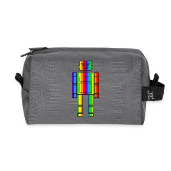 Regenbogen Roboter - Recycelte Kulturtasche - Anthrazit - Vorne