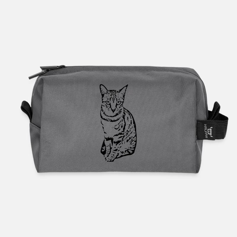 Katze Kätzchen Tigerkatze Katzenshirt Geschenk - Recycelte Kulturtasche - Anthrazit