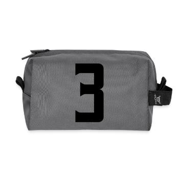 3 - Recycled Toiletry Zip Bag - anthracite - Front