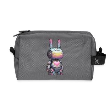 Pastel Robot Herzhart - Recycled Toiletry Zip Bag - anthracite - Front