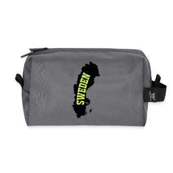 Schweden Neon Schriftzug - Recycelte Kulturtasche - Anthrazit - Vorne