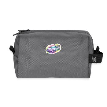 Car - Illustration - Recycled Toiletry Zip Bag - anthracite - Front