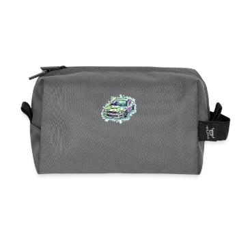 Car - Illustration - Recycled Toiletry Zip Bag - anthracite - Front