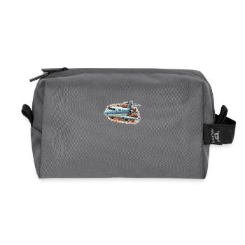 Flugzeug - Illustration - Recycelte Kulturtasche - Anthrazit - Vorne