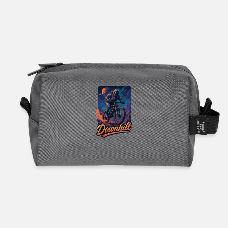 MTB Mountainbiking Downhill Astronaut Geschenk - Recycelte Kulturtasche - Anthrazit
