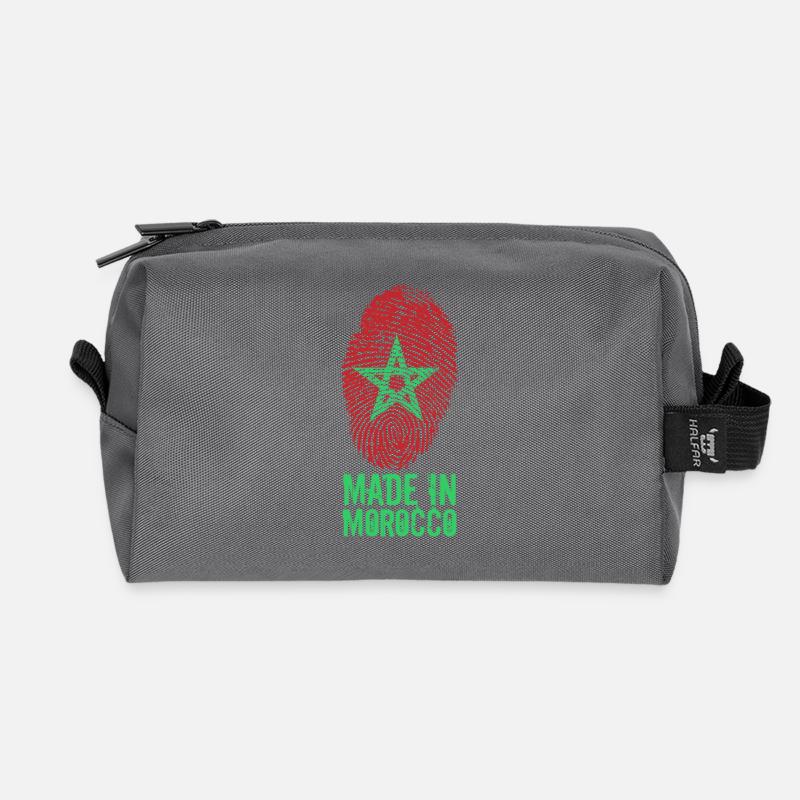 Made in Morocco / Gemacht in Marokko المغرب - Recycelte Kulturtasche - Anthrazit