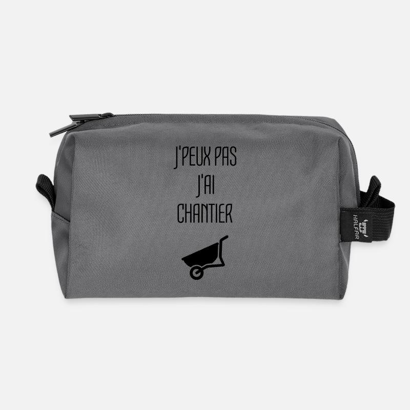 Chantier Construction Maçon Ciment Construire - Trousse de toilette en tissu recyclé - anthracite