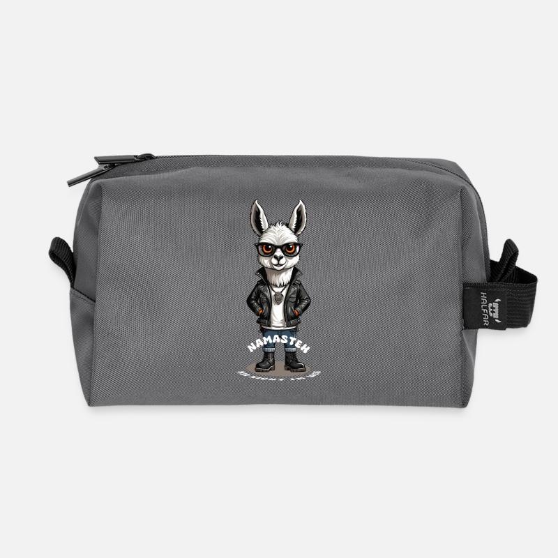 Cooles Lama - Recycelte Kulturtasche - Anthrazit