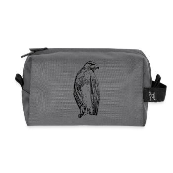 Falken Vogel Vögel - Recycelte Kulturtasche - Anthrazit - Vorne