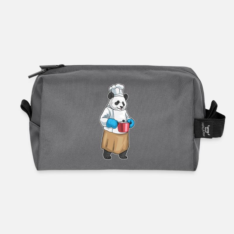Panda Koch Kochtopf Kochen - Recycelte Kulturtasche - Anthrazit