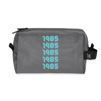 Year of birth 1985 - Recycled Toiletry Zip Bag - anthracite - Front