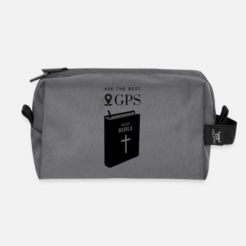 Le meilleur système de navigation est la Bible - Trousse de toilette en tissu recyclé - anthracite