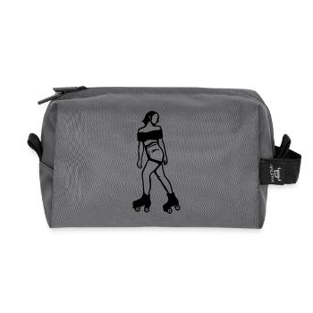 Roller skater - Recycled Toiletry Zip Bag - anthracite - Front
