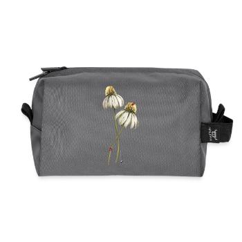 Illustration de la fleur des coccinelles rouges sur échinacée - Trousse de toilette en tissu recyclé - anthracite - Devant