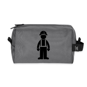 Ouvriers du bâtiment - Trousse de toilette en tissu recyclé - anthracite - Devant