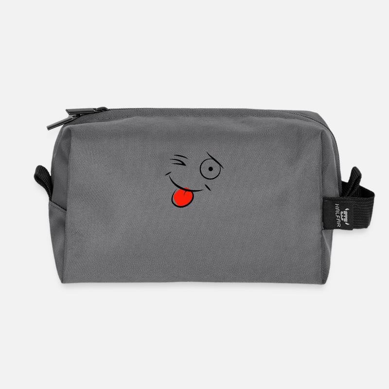 Gesicht - Recycelte Kulturtasche - Anthrazit