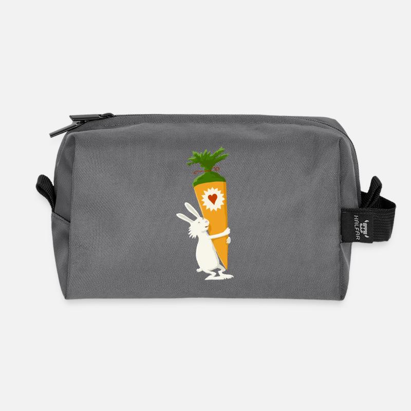 Hase mit Schultuete - Recycelte Kulturtasche - Anthrazit