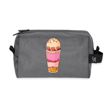 Eis Speiseeis Eiskrem Eiscreme Kugeleis Eisbecher - Recycelte Kulturtasche - Anthrazit - Vorne