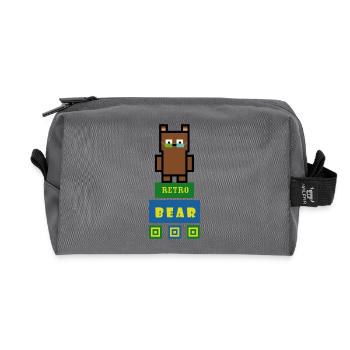 Brownbear in Retrostyle - Recycled Toiletry Zip Bag - anthracite - Front