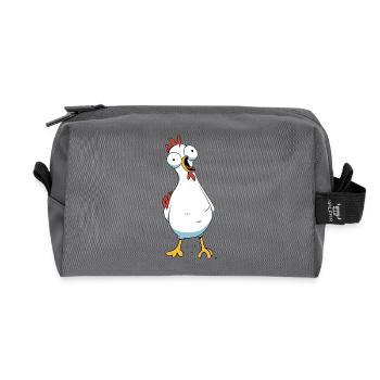Poulet, Volaille, Poulaillerie, Ferme, Oeufs De Poule - Trousse de toilette en tissu recyclé - anthracite - Devant