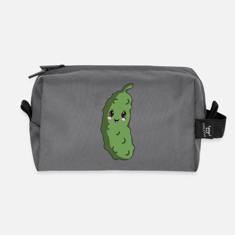 Süßes Gürkchen - Recycelte Kulturtasche - Anthrazit