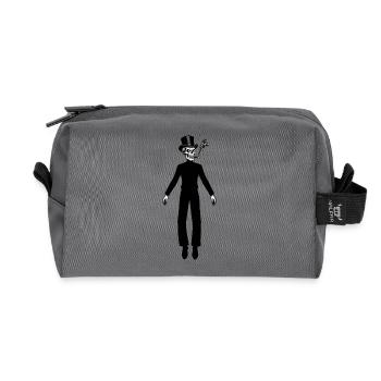 RICH SKULL #2 – schwarz und weiß - Recycelte Kulturtasche - Anthrazit - Vorne
