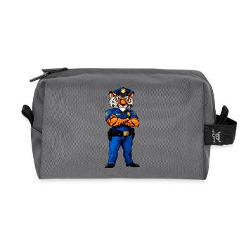 Tiger Police / Policewoman Tiger - Recycled Toiletry Zip Bag - anthracite - Front