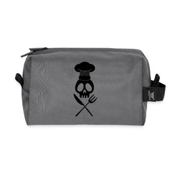 Cook's Skull (Schwarz) - Recycelte Kulturtasche - Anthrazit - Vorne